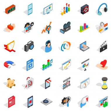 Bilgisayar tasarım simgeler kümesi, izometrik stili