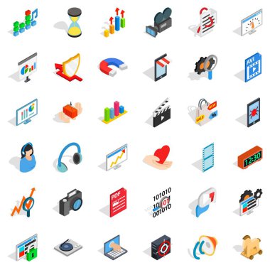 Kalp tasarım simgeler kümesi, izometrik stili