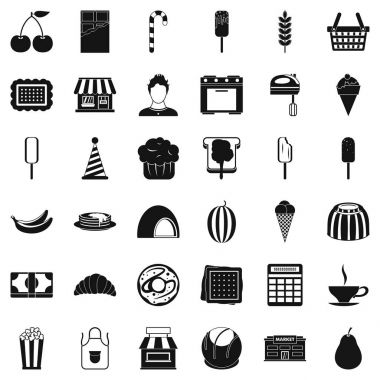 Çikolata Icons set, basit tarzı