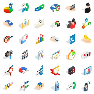 Yönetim Icons set, izometrik stili