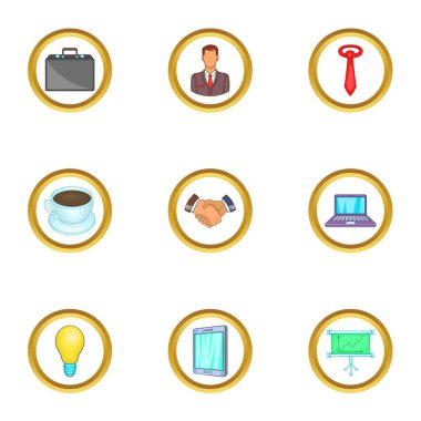 İş iş ikonları/simgeleri ayarla, tarzı çizgi film