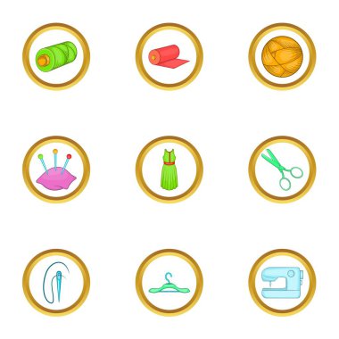 Terzilik Icons set, karikatür tarzı