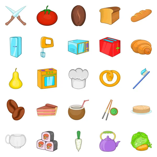 Conjunto de iconos de pastel, estilo de dibujos animados — Vector de stock