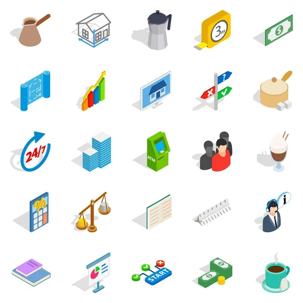 İş modeli simgeler kümesi, izometrik stili