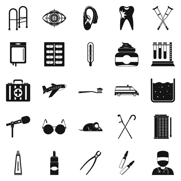 Conjunto de ícones de interesse, estilo simples — Vetor de Stock