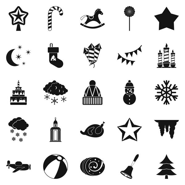 Cult icons set, simple style