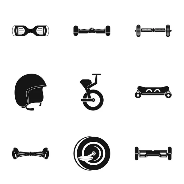 Conjunto de iconos de scooter de equilibrio, estilo simple — Vector de stock