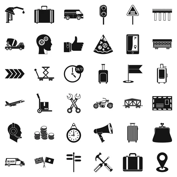 Set di icone di consegna, stile semplice — Vettoriale Stock