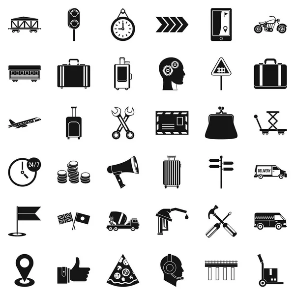 Conjunto de iconos de pago por entrega, estilo simple — Archivo Imágenes Vectoriales