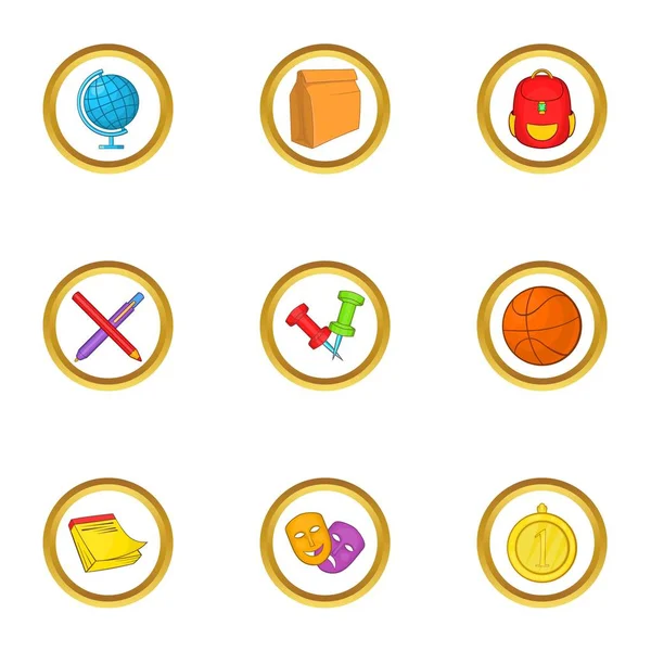 Okul dersleri simgeler ayarla, tarzı çizgi film