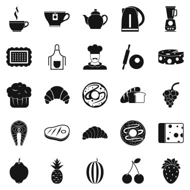 Yenilebilir Icons set, basit tarzı