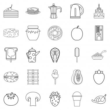 Tedarik Icons set, anahat stili