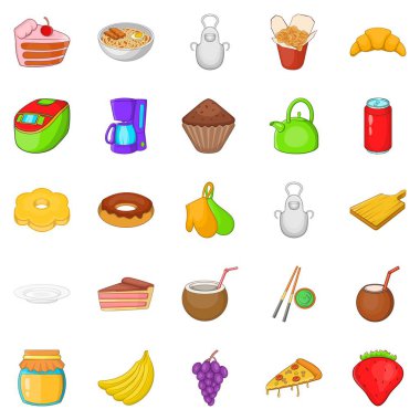 Çerez Icons set, karikatür tarzı