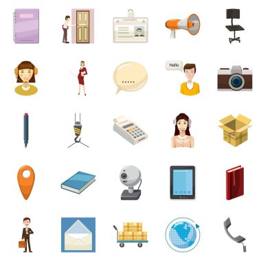 Para Icons set, karikatür tarzı sanat eseri