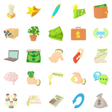 Nakit Icons set, karikatür tarzı ile ödeme