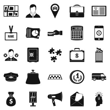 İş Haftası Icons set, basit tarzı