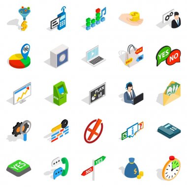 Ödeme Icons set, izometrik stili