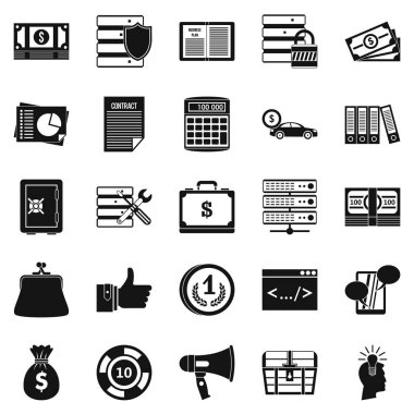 Dolandırıcının Icons set, basit tarzı