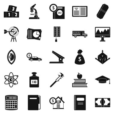 Ekleme makinesi Icons set, basit tarzı