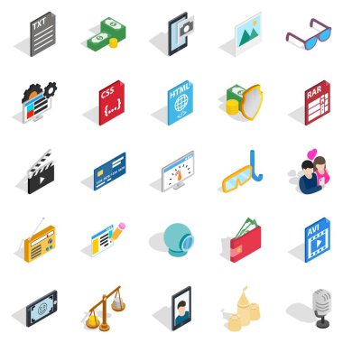 Fotoğraf Icons set, izometrik stili