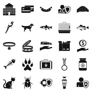 Yavru kedi Icons set, basit tarzı