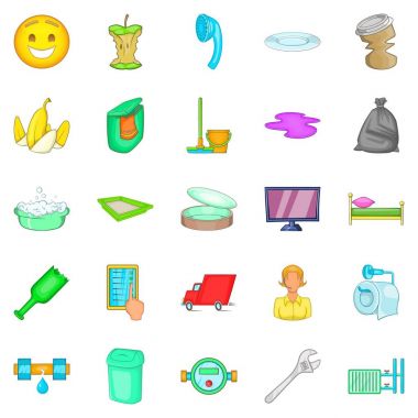 Temizlik hizmeti simgelerini ayarla, tarzı çizgi film