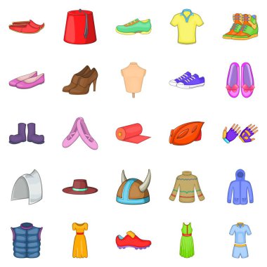 Spor ayakkabı simgeler ayarla, tarzı çizgi film