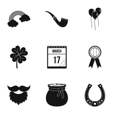 İrlandalı tatil Patrick simge seti, basit tarzı