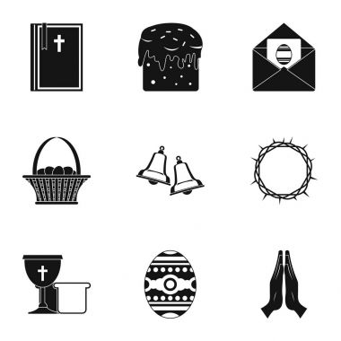 Mutlu Paskalya simge seti, basit tarzı