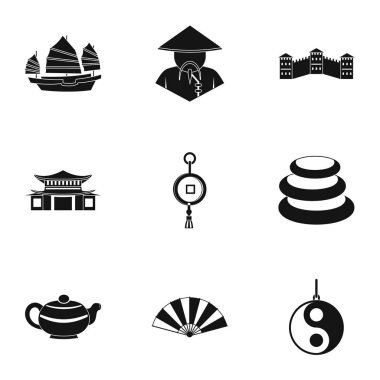 Ülke Çin simge seti, basit tarzı