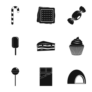 Tatlı gıda simge seti, basit tarzı