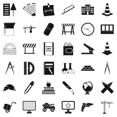 Enstrüman Icons set, basit tarzı