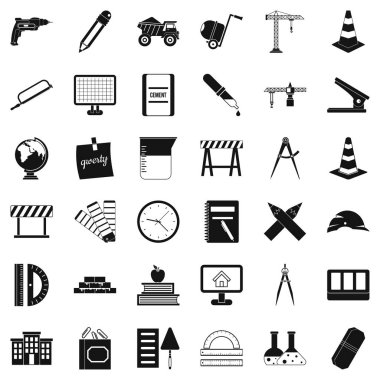 Pusula enstrüman Icons set, basit tarzı