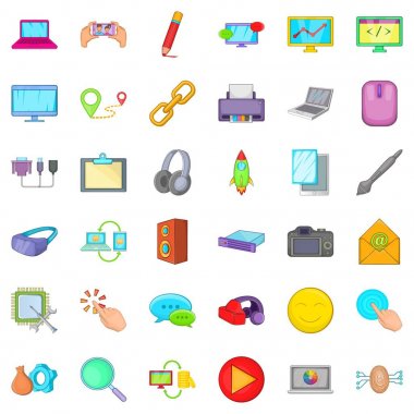 Bilgisayar Icons set, karikatür tarzı