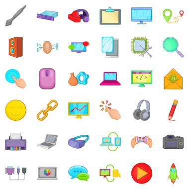 Bilgisayar e-posta Icons set, karikatür tarzı