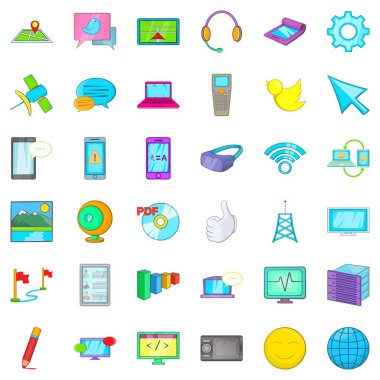 Bilgisayar oyun Icons set, karikatür tarzı