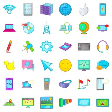 Bilgisayar sayfa Icons set, karikatür tarzı