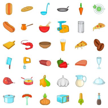 Pişirme Icons set, karikatür tarzı
