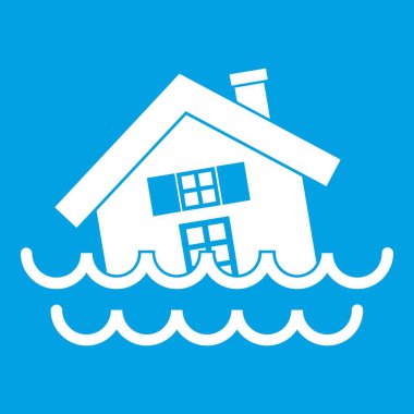 Batan su simgesi beyaz ev