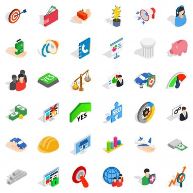 Yaratıcı Icons set, izometrik stili