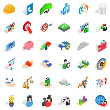 Yaratıcı iş simgeler kümesi, izometrik stili