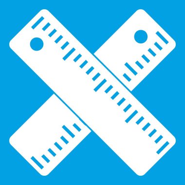 İki çapraz cetveller simgesi Beyaz