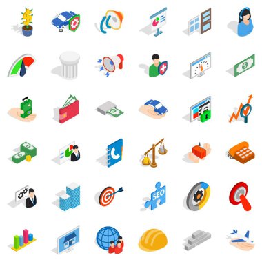 Yaratıcı bir fikir Icons set, izometrik stili