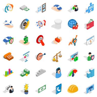 Çalışma fikri simgeler kümesi, izometrik stili