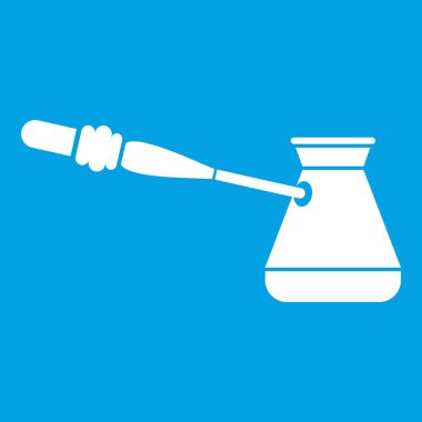 Kahve cezve simgesi Beyaz