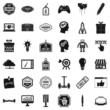 Büyük satış Icons set, basit tarzı