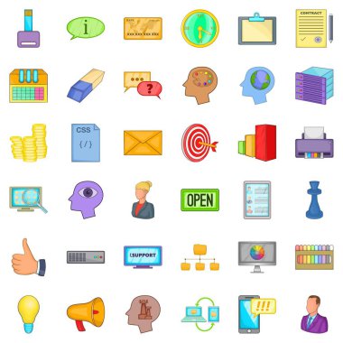 Yaratıcı pazarlama Icons set, karikatür tarzı