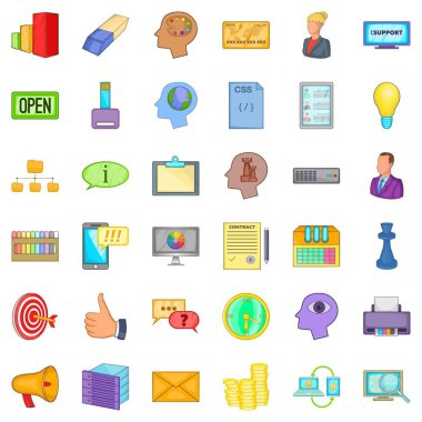 Siyah Cuma Icons set, karikatür tarzı