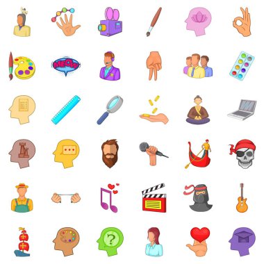 Yaratıcı insanlar Icons set, karikatür tarzı