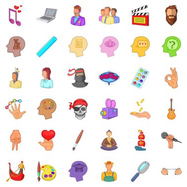 Yaratıcı işgal Icons set, karikatür tarzı